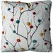 Rizzy Home Ivory, Grey, and Multi-colored Poms Tree Branch Throw Pillow