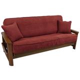 Microsuede Full-Size 8-10 Inch Thick Futon Cover Set with Two Throw Pillows - Full