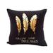 Black Bronzing Gold Foil Print Throw Pillow Case