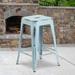 4 Pack 24" High Backless Distressed Metal Indoor-Outdoor Counter Height Stool