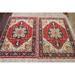 Pair of 2 Geometric Heriz Serapi Persian Area Rug Handmade Wool Carpet - 6'6" x 9'9"