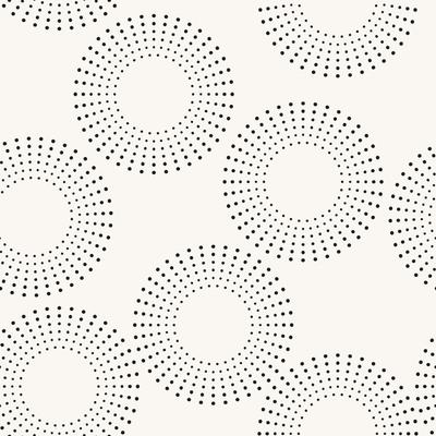 Black and White Dotted Circles Removable Wallpaper - 24'' inch x 10'ft