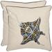 SAFAVIEH Stingray 18-inch Cream/ Brown Decorative Pillows (Set of 2)