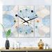 Designart 'Abstract Retro Design I' Oversized Mid-Century wall clock - 3 Panels - 36 in. wide x 28 in. high - 3 Panels