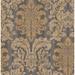 Matte Magellan Damask Wallpaper, 32.81 feet long X 20.5 inchs Wide, Charcoal, Silver, and Tan