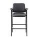 Boss Square Back Diamond Stool W/Arm in Black Caressoft