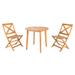 SAFAVIEH Outdoor Living Bruna 3-Piece Bistro Set - Table: 32.3x32.3x29.53 Chair: 18.9x22x35.4