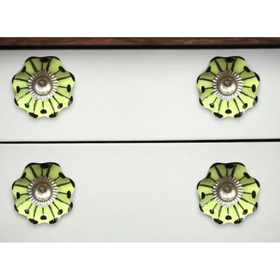 1.5" X 1.5" X 1.5" Yellow Green And Silver Knobs 12 Pack