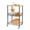 TRINITY BASICS® Bamboo Top Kitchen Cart w/ Basket, Dark Bronze