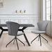 Petrie Grey Fabric and Black Metal Star Base Dining Chairs - Set of 2