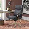 La-Z-Boy Modern Melrose Executive Office Chair, Adjustable High Back with Lumbar Support, Brass Finish