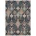 Linon Milan Collection Black/ Turquoise Area Rug