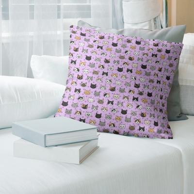 Porch & Den Alecia Kitty Pattern Throw Pillow