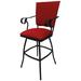 Swivel 30" Bar Stool with a Padded Back - Jenna Black Frame - 30 inch Seat