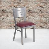 Slat Back Metal Restaurant Chair - 16.5"W x 19"D x 33.5"H