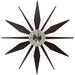 Utopia Starburst Mid-Century Modern Large 30 inch Wall Clock by Infinity Instruments - 30 x 2 x 30