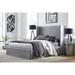 Cresta Upholstered Skirted Storage Panel Bed in Fog