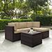 Palm Harbor 5 Piece Outdoor Wicker Seating Set With Sand Cushions