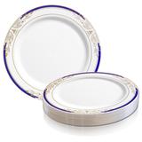 Gold Harmony Rim Disposable Plastic Plate Packs - Party Supplies