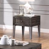 Sete Industrial Oak 25-inch Solid Wood 1-Drawer Side Table by Furniture of America
