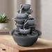 10.6-Inch H 4-Tier Bowls Cascading Tabletop Fountain with LED Light