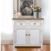 Distressed White Wood 2-Drawer 2-Door Storage Cabinet - 31.7" H x 31.5" W x 15.7" D