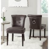 SAFAVIEH Dining Sinclair Antique Brown Bonded Leather Ring Chairs (Set of 2) - 19.5" x 24.2" x 33.4"