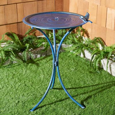 SAFAVIEH Kensi Iron Outdoor Bird Bath. - 21 in. W x 19 in. D x 29 in. H