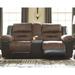Earhart Chestnut Double Reclining Loveseat with Console - N/A