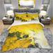 Designart 'Yellow Acrylic Marble' Modern & Contemporary Bedding Set - Duvet Cover & Shams