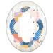 Designart 'Trendy Contemporary Geometry Shapes Pattern' Printed Modern Round or Oval Wall Mirror - Quatrefoil - Multi