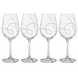 Majestic Gifts Inc. European Glass Wine Glasses-String Design S/4-16oz