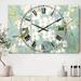 Designart 'Birds on Blossom' Cottage 3 Panels Oversized Wall CLock - 36 in. wide x 28 in. high - 3 panels