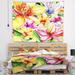 Designart 'Lily Flowers Illustration Art' Floral Wall Tapestry