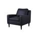 Porter Designs Lazio Mid-Century Modern Top Grain Leather Chair, Black