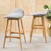 Anatoli Mid-century Modern Upholstered Barstool (Set of 2) by Christopher Knight Home