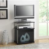 Convenience Concepts Designs2Go 26 inch TV Stand with Black Glass Storage Cabinet and Shelf