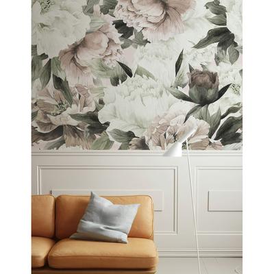 Dutch Floral Peony Blossom Classical Removable Textile Wallpaper