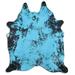 Cowhide Area Rugs ACID WASHED HAIR ON COWHI DISTRESSED ACQUA BLUE 3 - 5 M GRADE A size ( 32 - 45 sqft ) - Big