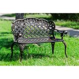 Garden Bench Bronze Colour - Lattice Design 42.5 Inch Long