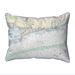 Block Island Sound, RI Nautical Map Small Pillow 11x14