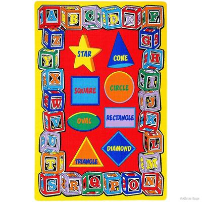 Allstar Kids Learn Alphabet Letters Shapes Football Rug