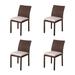 Liberty Outdoor Wicker Dining Chair Stacking Lawn Chair Set Patio Furniture (Set of 4)