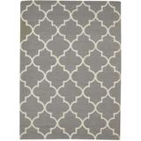 One of a Kind Hand-Tufted Modern & Contemporary 5' x 8' Trellis Wool Grey Rug - 5'0"x6'11"