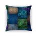 ECLECTIC BOHEMIAN PATCHWORK BLUE GREEN AND GOLD Accent Pillow By Kavka Designs