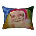 Santa Face Multi-color Polyester Indoor/Outdoor Throw Pillow