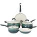 Oster Corbett 8 Piece Nonstick Aluminum Cookware Set in Blue