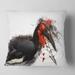 Designart 'Relaxing Large Exotic Bird' Animal Throw Pillow