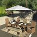 California Umbrella 9' Rd.Crank Lift, Collar Tilt, Aluminum Pole, /Fiberglass Rib Patio Umbrella, Bronze Finish, Olefin Fabric