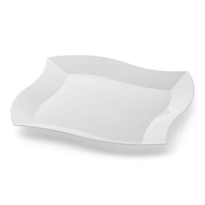 Solid Square Wave Disposable Plastic Plate Packs - Party Supplies